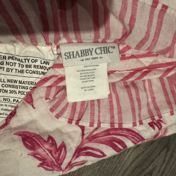 Shabby Chic KING linen cotton blanket purple pink berry rose floral quilt - Picture 3 of 5